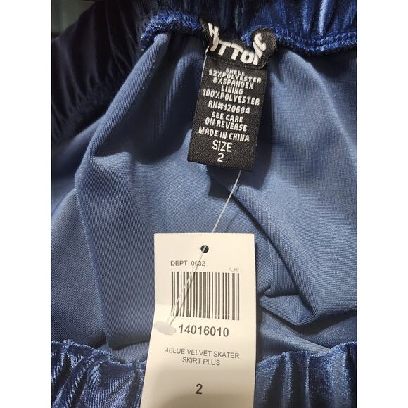 Hot Topic Skirt Women 2X(18-20) Velvet Velour Mini Skater Blue Punk Goth Grunge - Picture 7 of 7